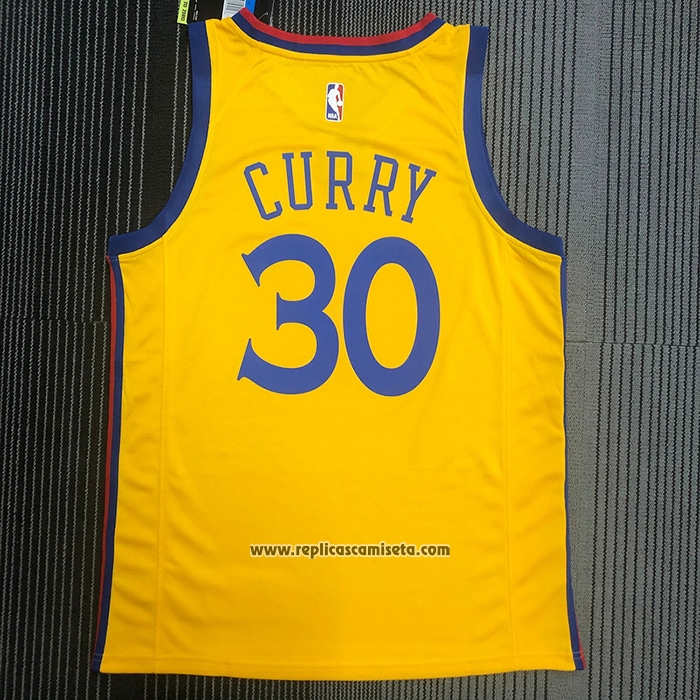 Camiseta Golden State Warriors Stephen Curry #30 Ciudad Amarillo